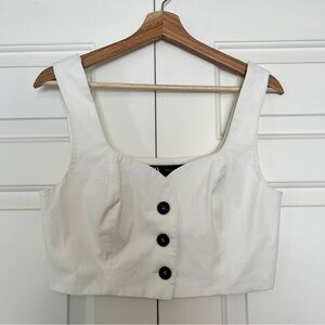 White Zara cropped vest